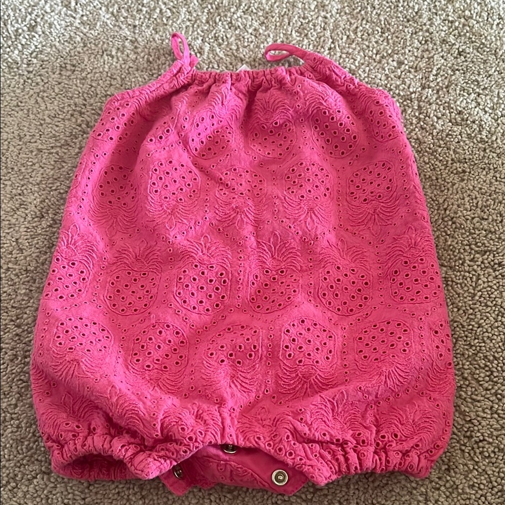 Old Navy Pink Pineapple Eyelet Romper